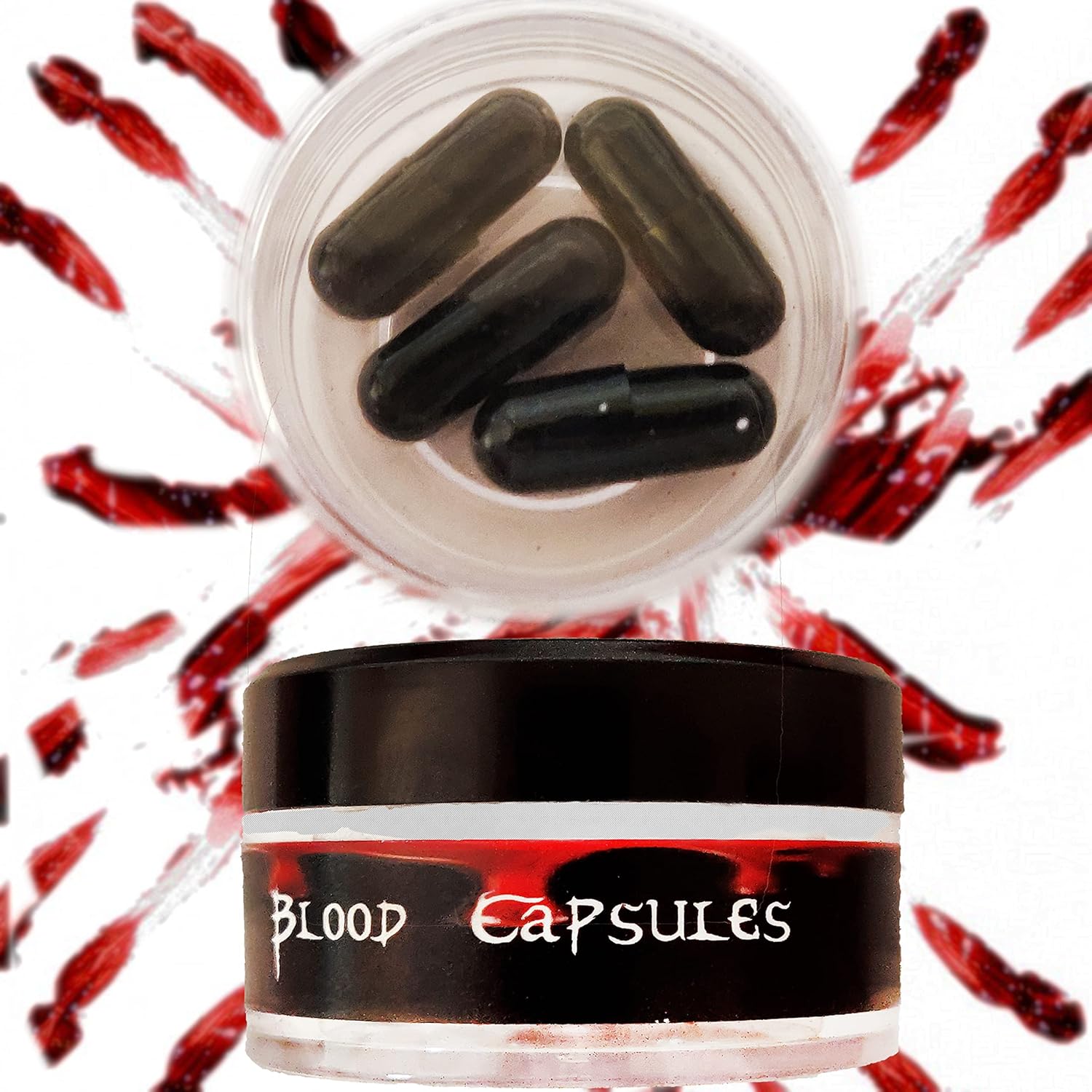 Blackblood The Fake Blood (Blood Capsules) for Horror Fake Blood Scary Prank & Halloween Party (Bloodyred) (Pack of 6 Capsules)