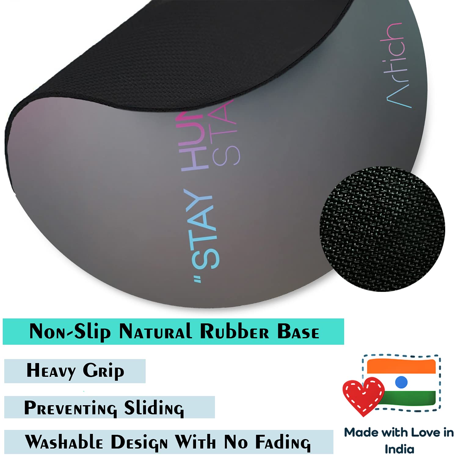 Artich Designer Gaming Mouse Pad (Stay Hungry & Foolish)