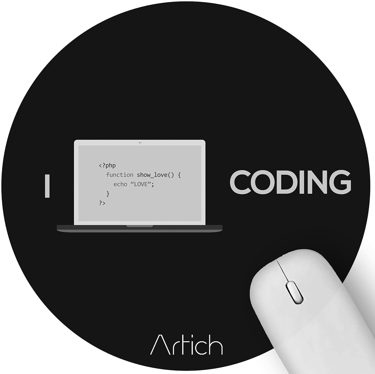 Artich Designer Gaming Mouse Pad (Love Coding)
