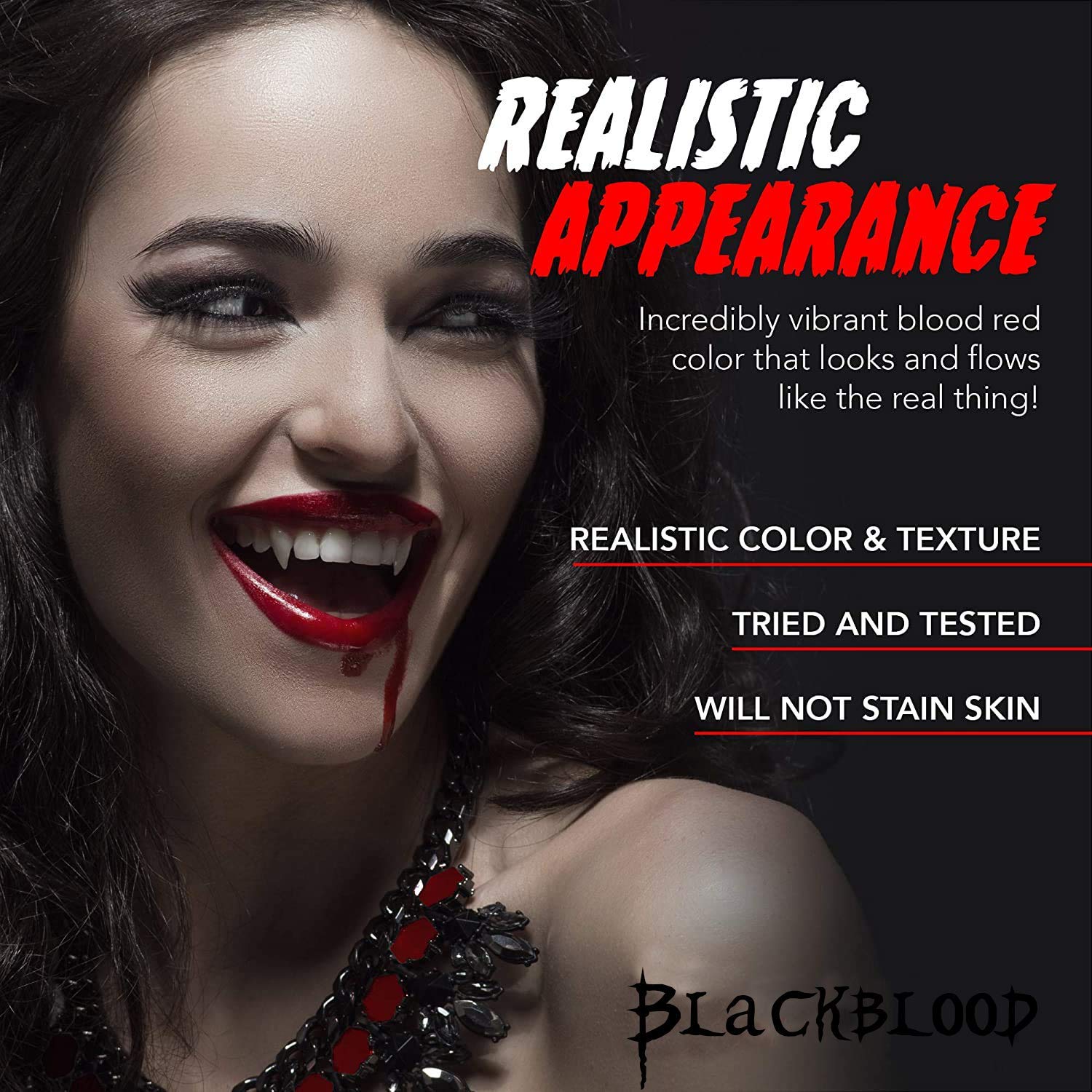 Blackblood The Fake Blood Capsules for Horror Scary Prank & Halloween Party (Pack of 6 Capsules)