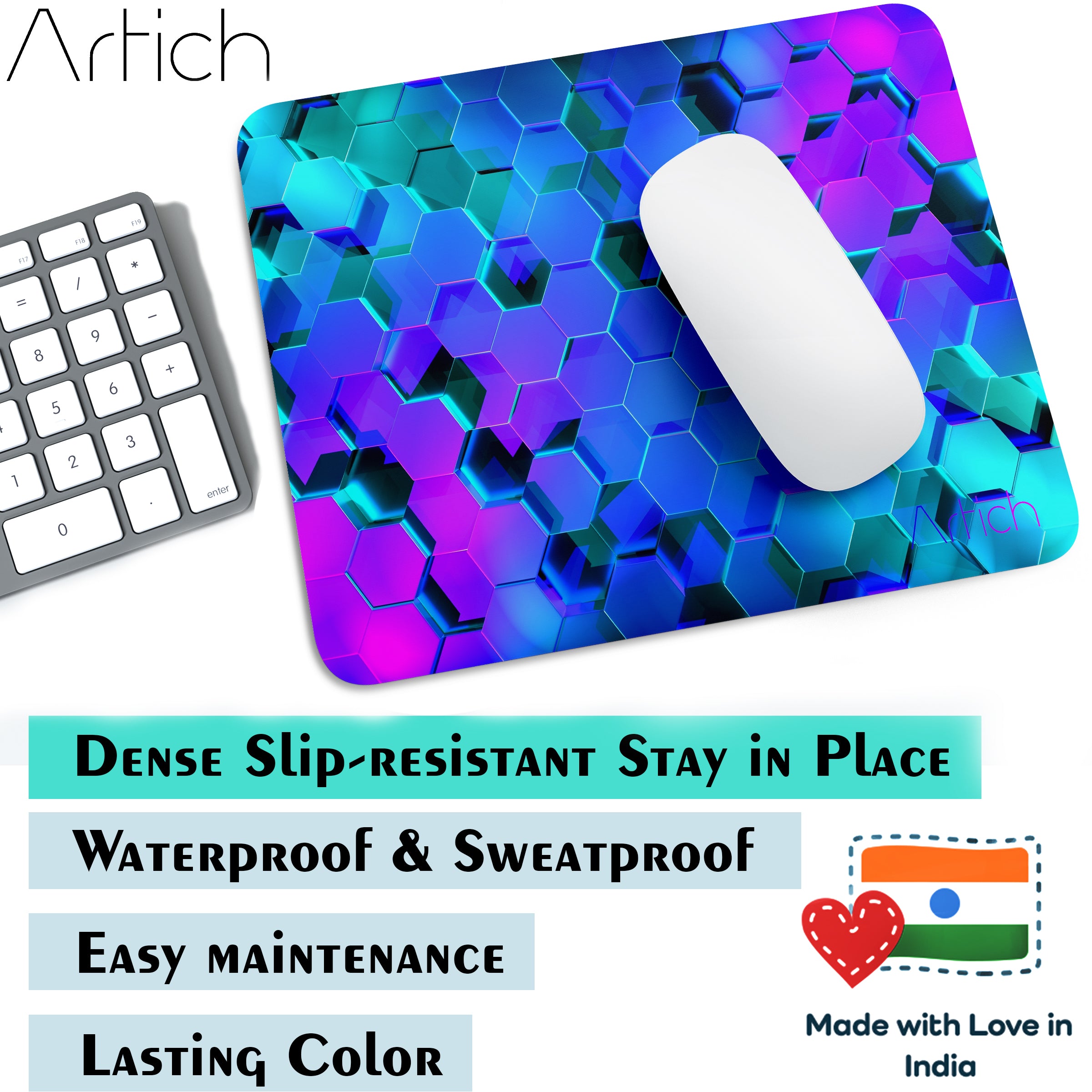 Artich Glowing Hexagon Floor Abstract