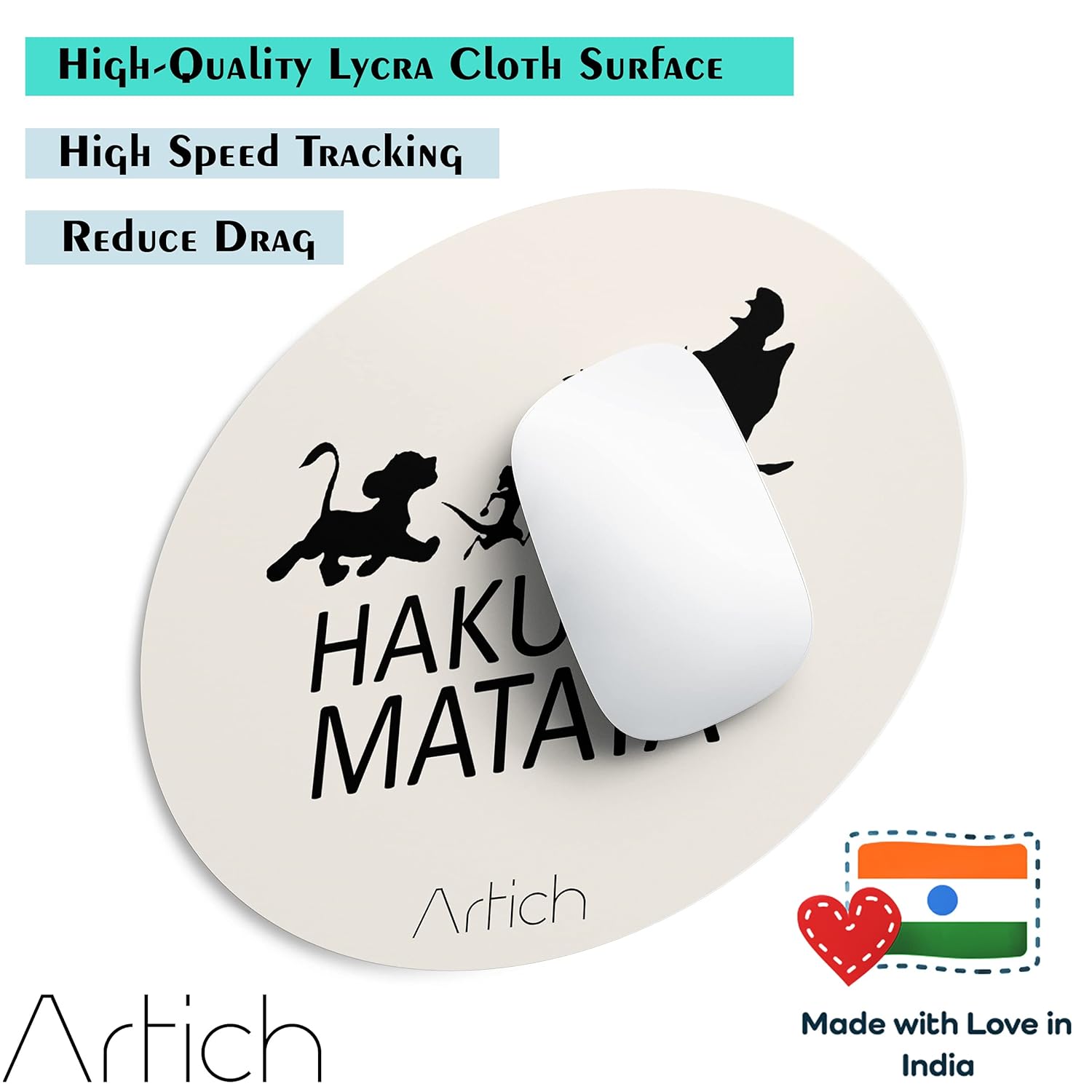 Artich Designer Gaming Mouse Pad (Light Pink Hakuna Matata)