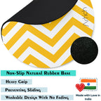 Artich Designer Gaming Mouse Pad (Yellow White Zig-Zag Lines)