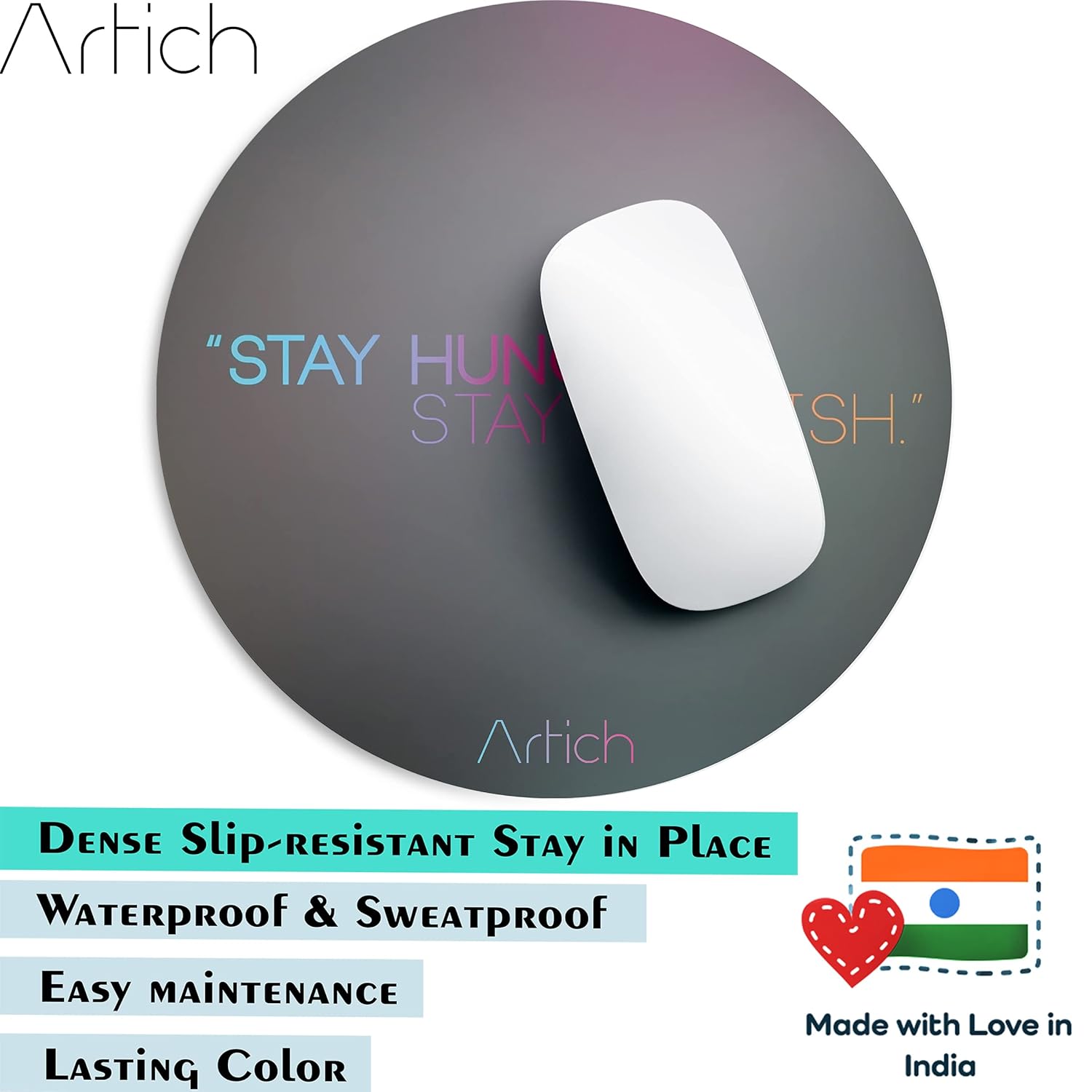 Artich Designer Gaming Mouse Pad (Stay Hungry & Foolish)