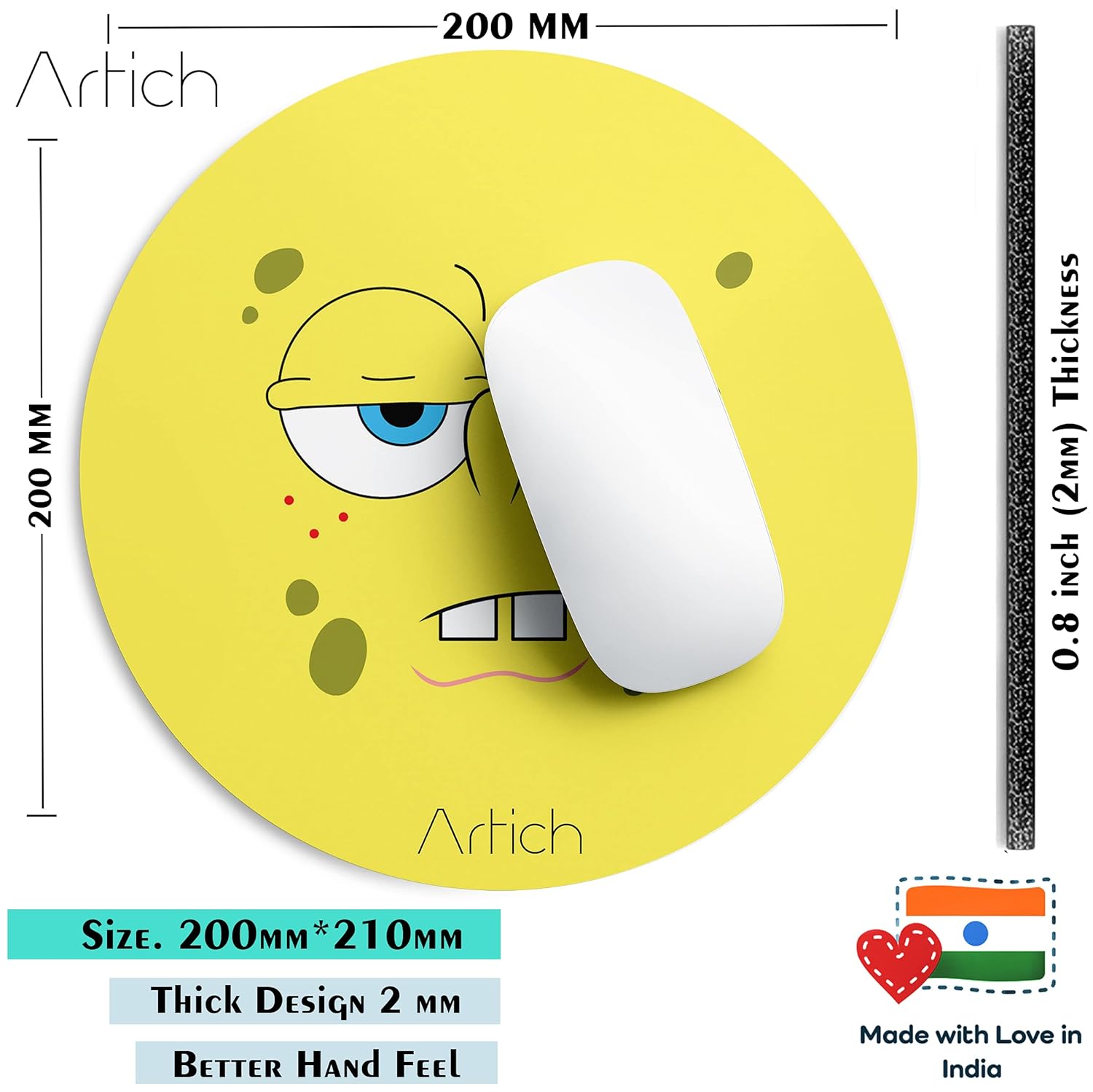 Artich Designer Gaming Mouse Pad(Disinterested Spongebob)