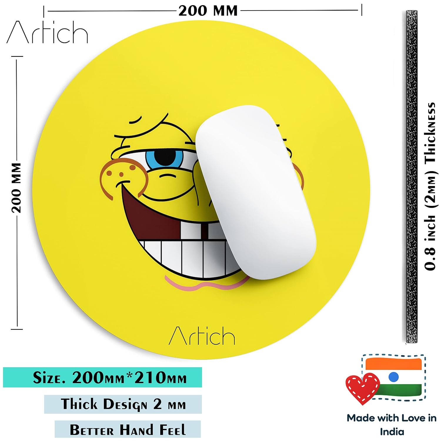 Artich Designer Gaming Mouse Pad (Laughing Spongebob)