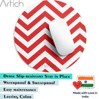 Artich Designer Gaming Mouse Pad (Red White Zig-Zag Lines)