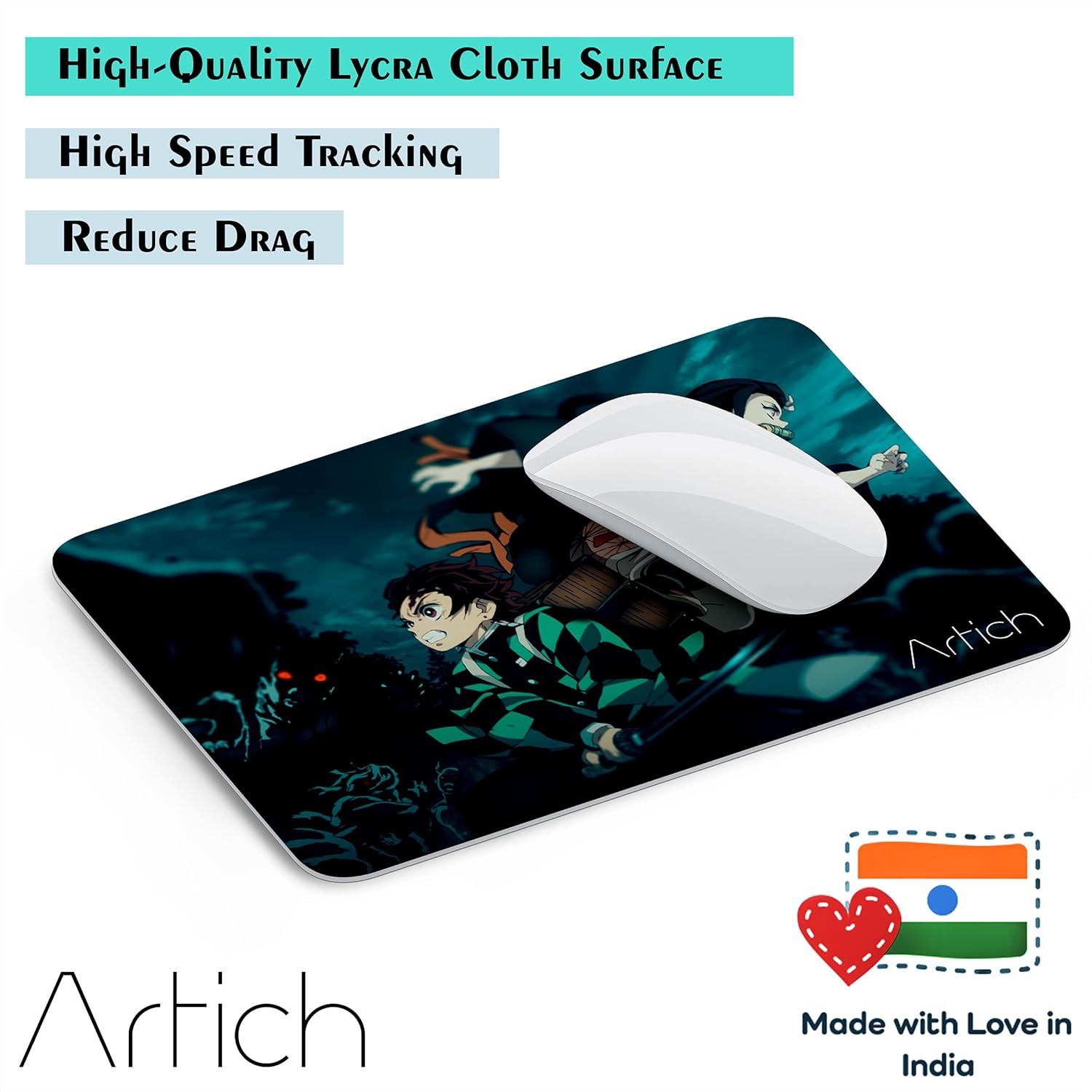 Artich Tanjiro & Nezuko Fight Together Anime Gaming Mouse Pad