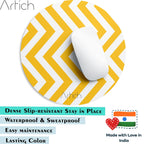 Artich Designer Gaming Mouse Pad (Yellow White Zig-Zag Lines)