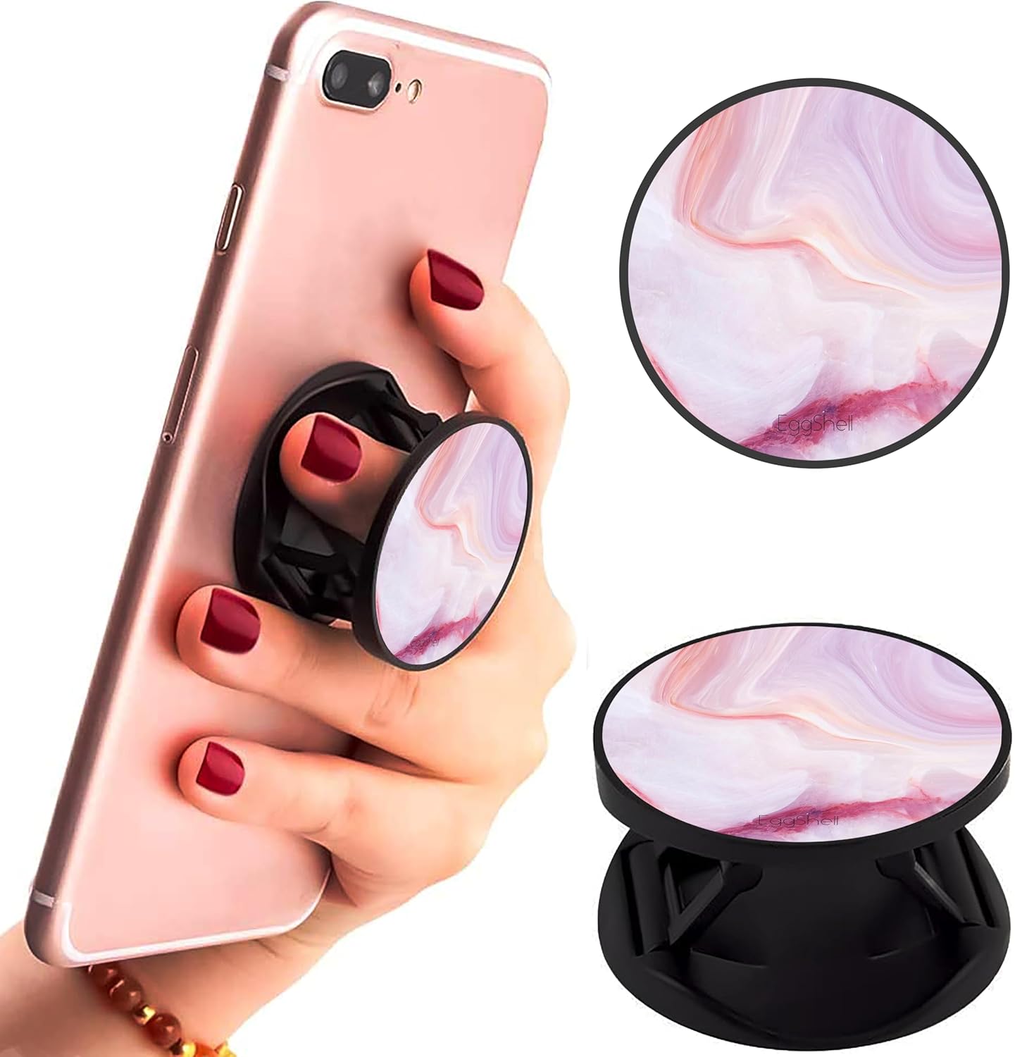 Eggshell® Pop Mobile Holder (Pink Velvety Ocean Marble)