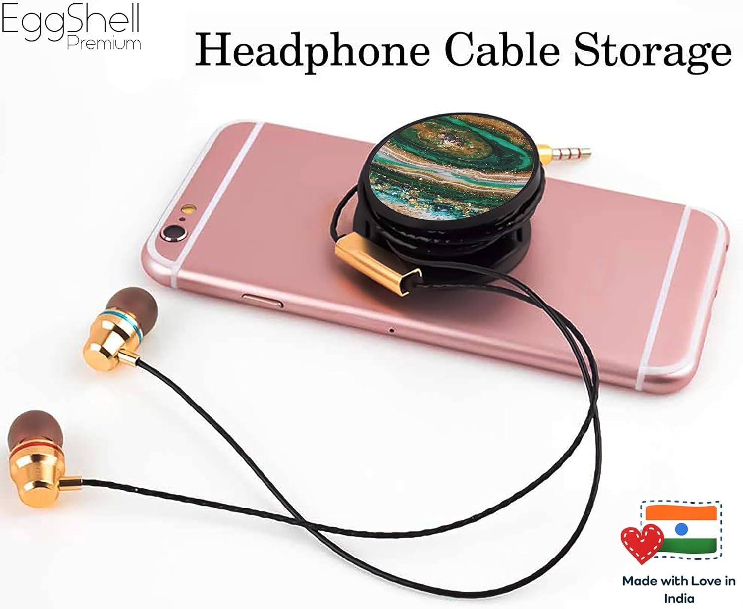 Eggshell® Pop Mobile Holder (Green geode Art Marble)