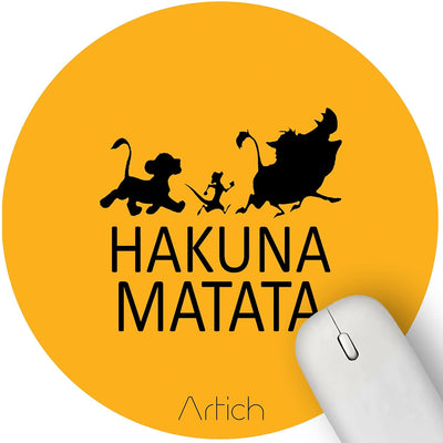 Artich Designer Gaming Mouse Pad  (Yellow Hakuna Matata)