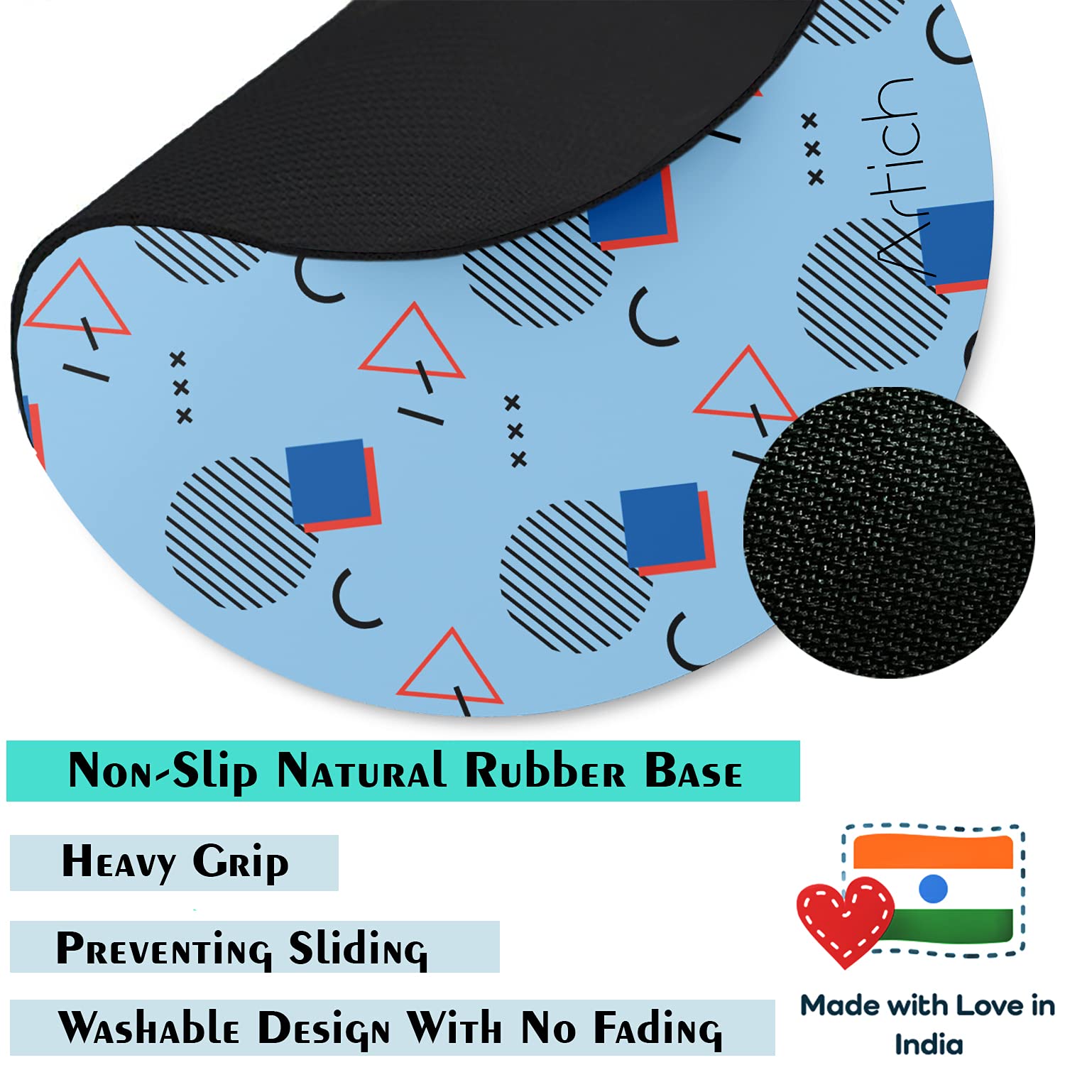 Artich Designer Gaming Mouse Pad  (Circle Square Random Objects)