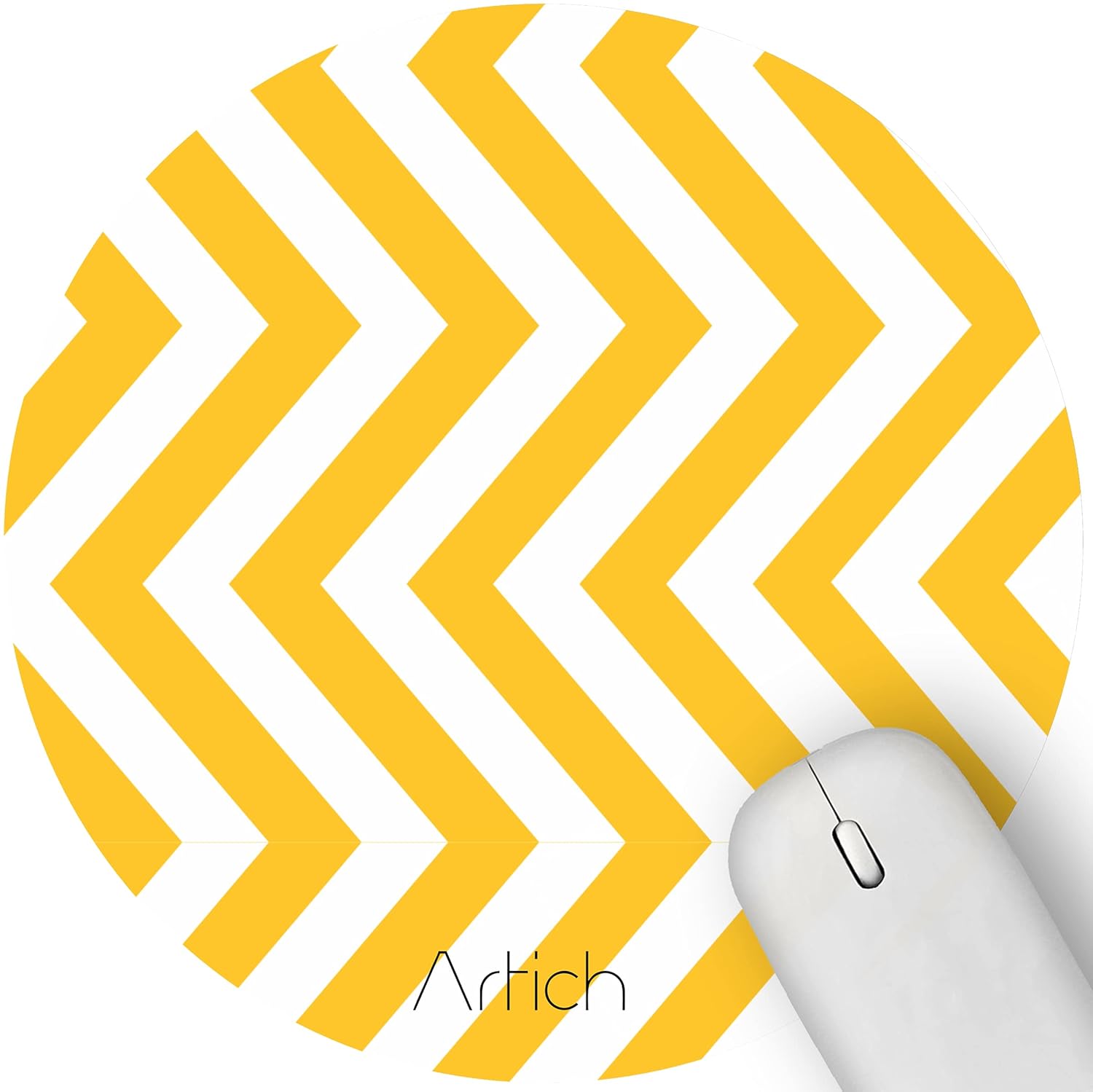 Artich Designer Gaming Mouse Pad (Yellow White Zig-Zag Lines)