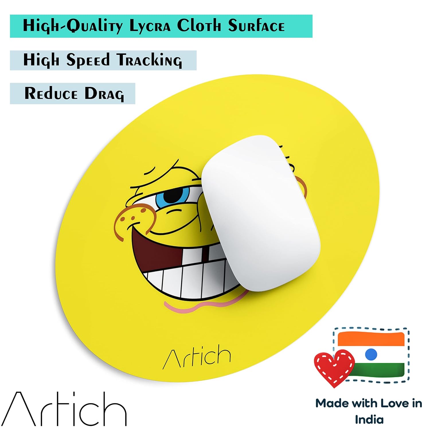 Artich Designer Gaming Mouse Pad (Laughing Spongebob)