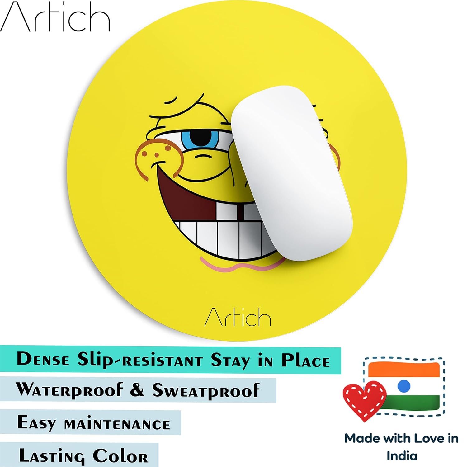 Artich Designer Gaming Mouse Pad (Laughing Spongebob)