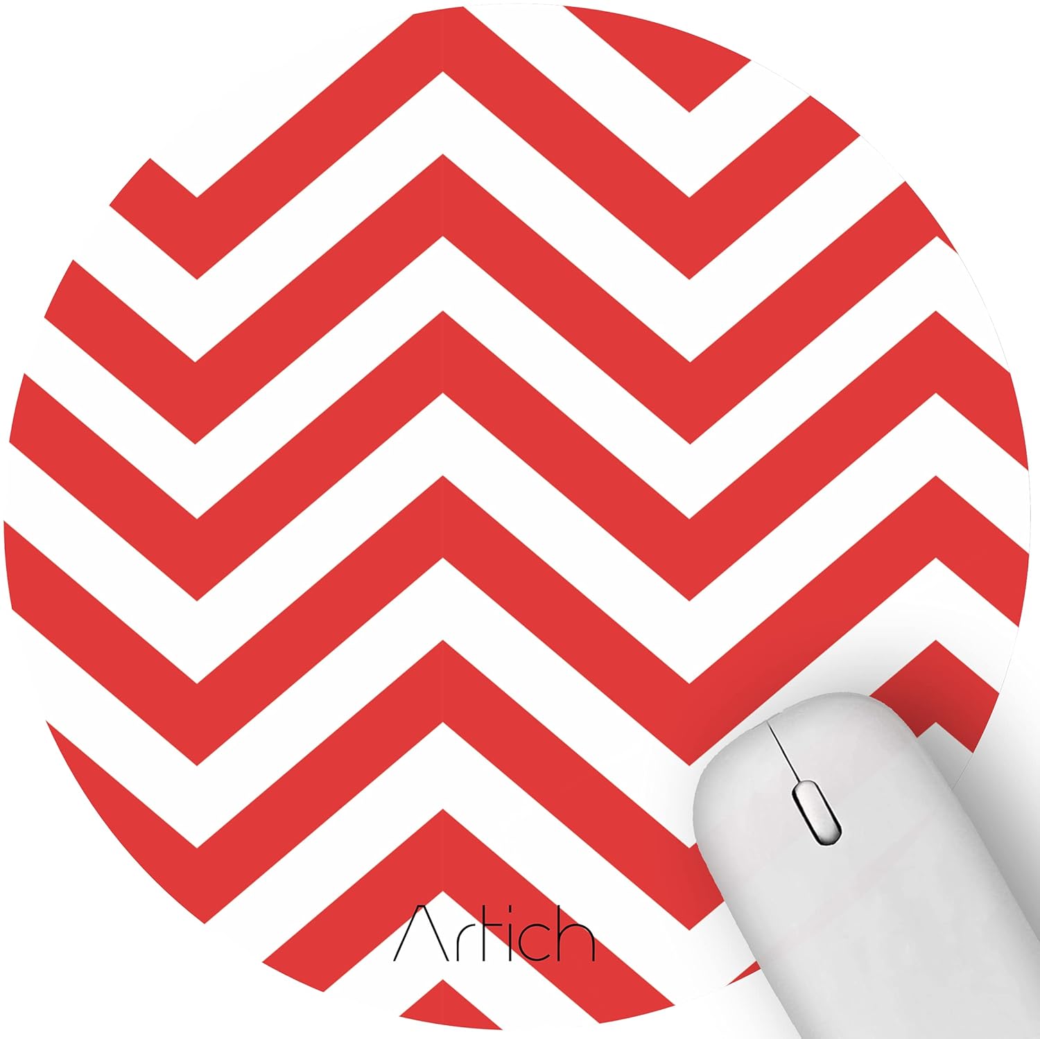 Artich Designer Gaming Mouse Pad (Red White Zig-Zag Lines)