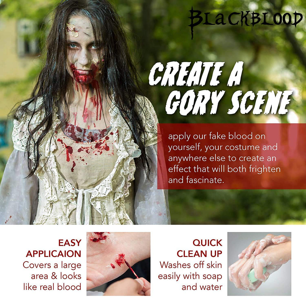 Blackblood The Fake Blood for Horror Fake Blood Scary Prank & Halloween Party (Bloodyred) (30ml)