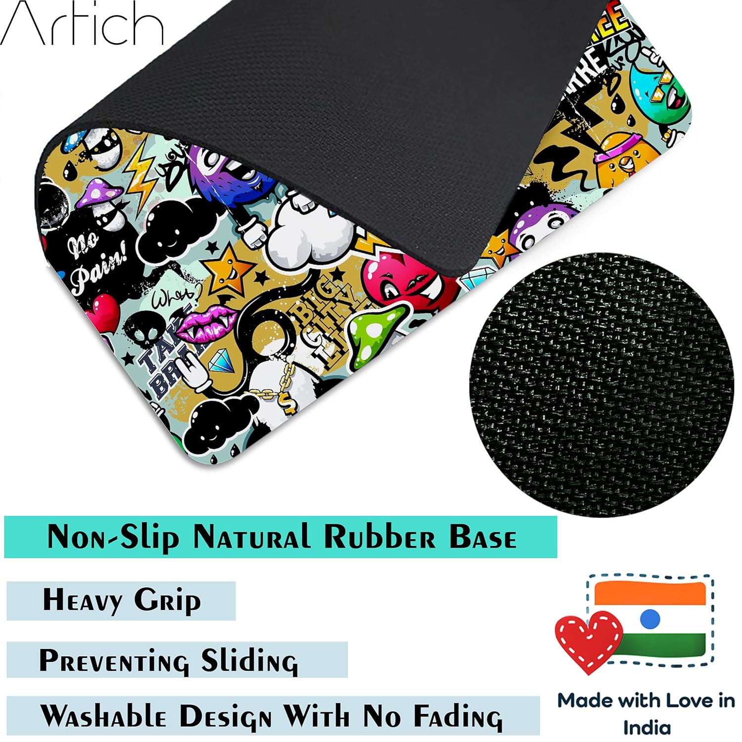 Artich Cartoon Graffiti Gaming Mouse Pad
