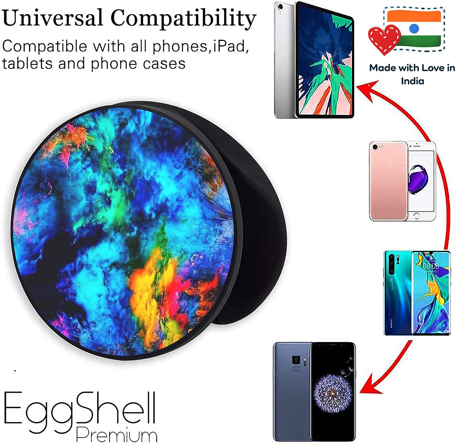 Eggshell® Pop Mobile Holder ( Colourful Gases Abstract)