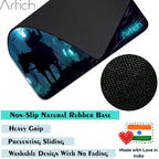 Artich Samurai with Glowing Flags Gaming Mouse Pad