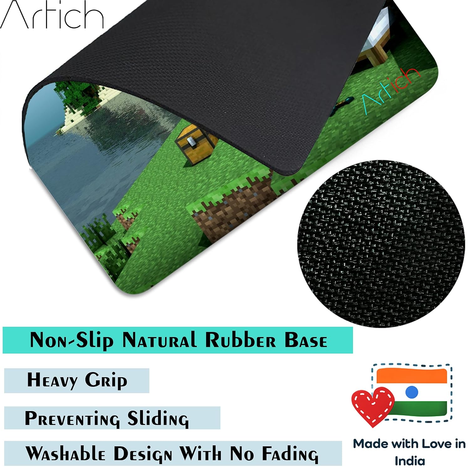 Artich Minecraft Resting on Bed Gaming Mouse Pad