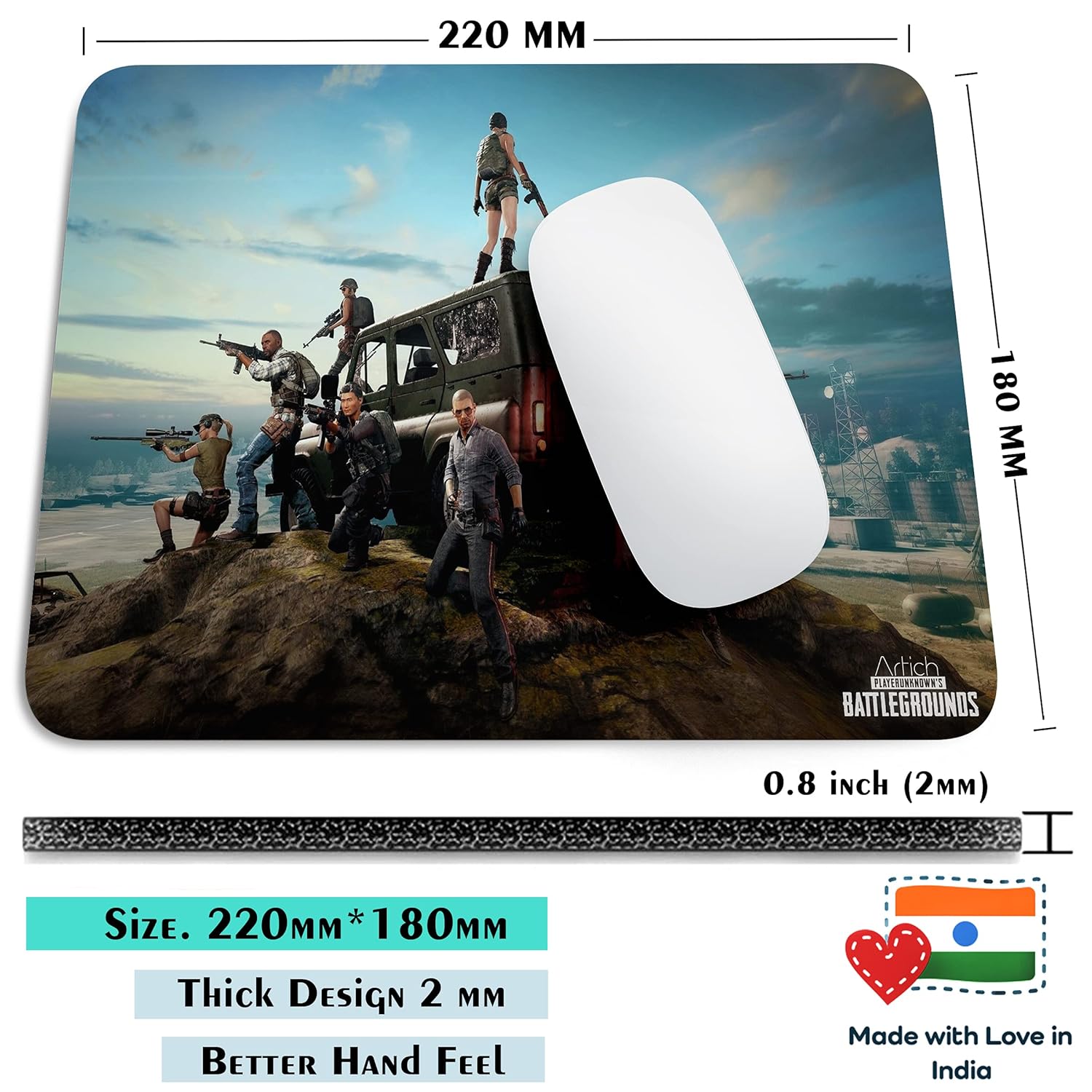 Artich PUBG Full Squad Gaming Mouse Pad