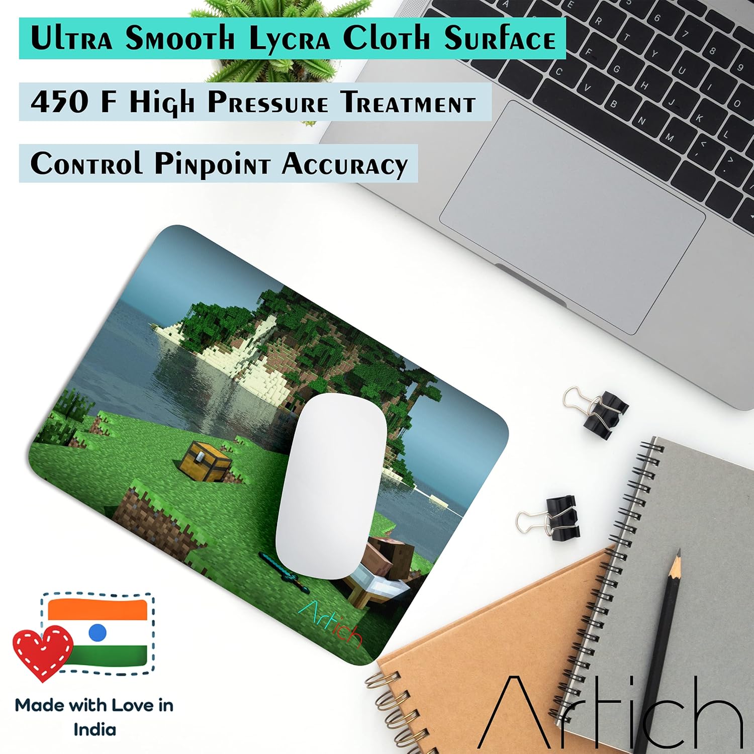 Artich Minecraft Resting on Bed Gaming Mouse Pad