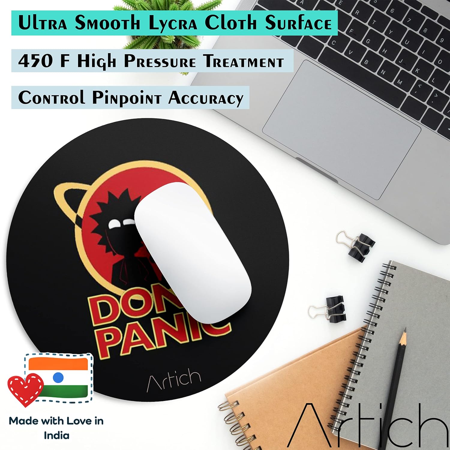 Artich Designer Gaming Mouse Pad (Don't Panic)