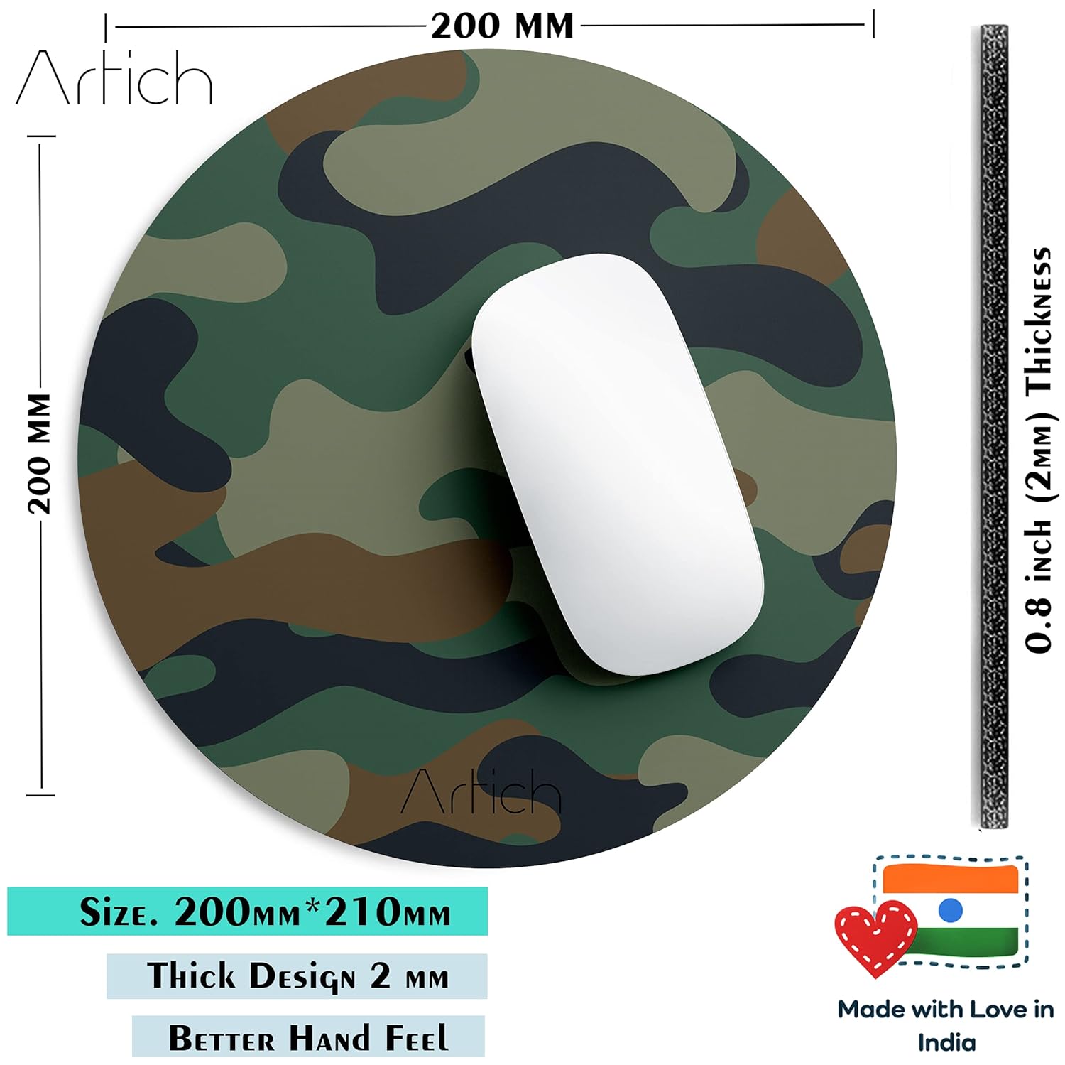 Artich Designer Gaming Mouse Pad (Dark Terrain Camouflage)