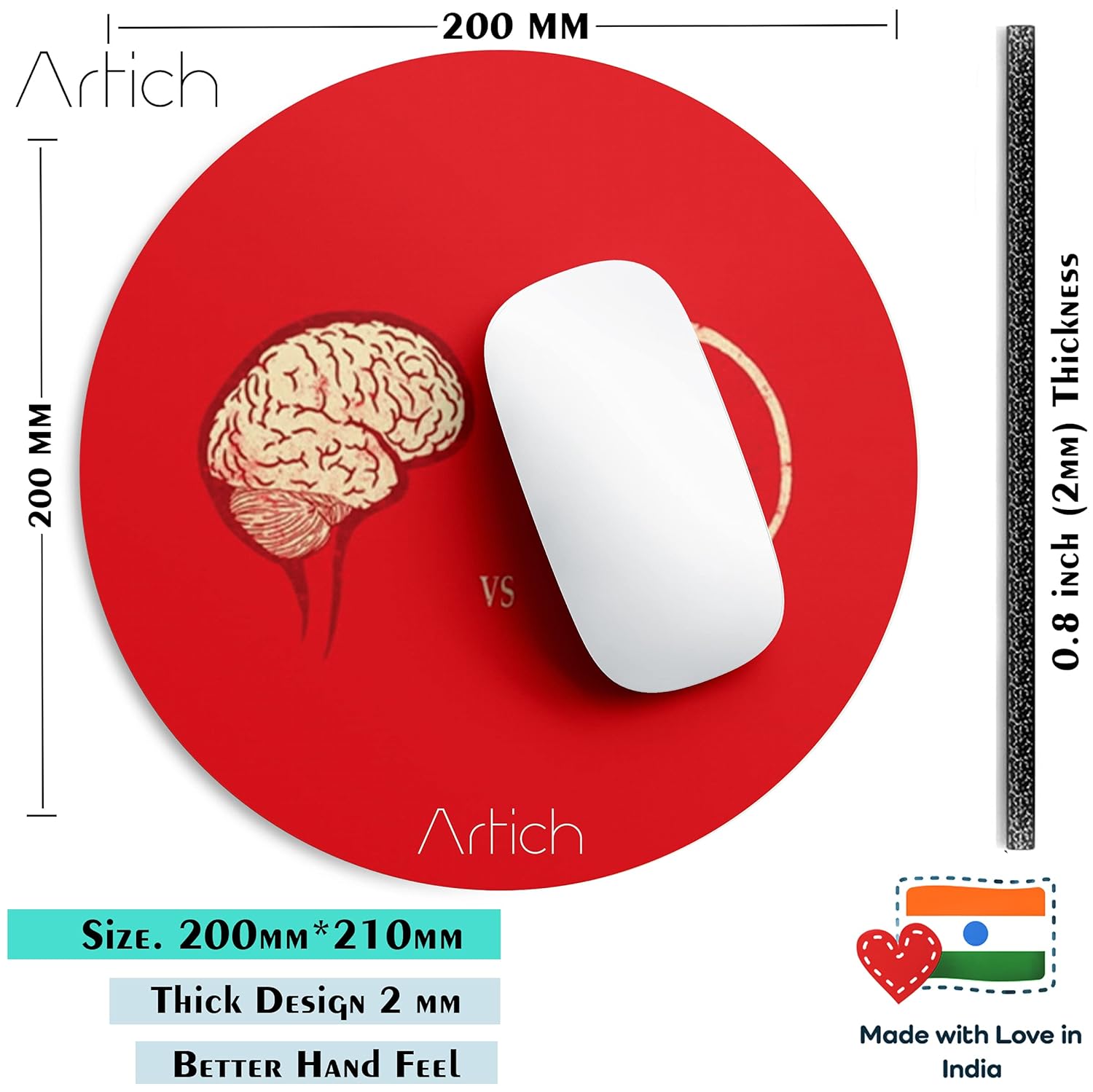 Artich Designer Gaming Mouse Pad(Brain or Strength)