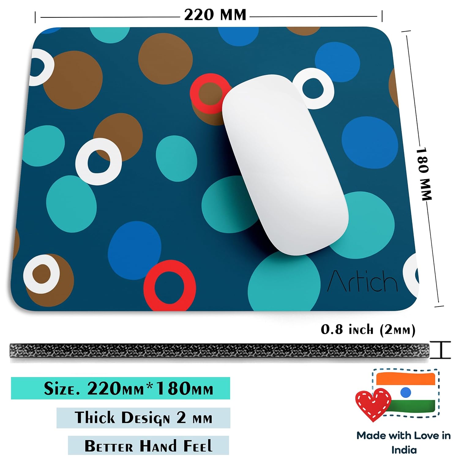 Artich Dreamy Ocean Bubbles Abstract Gaming Mouse Pad