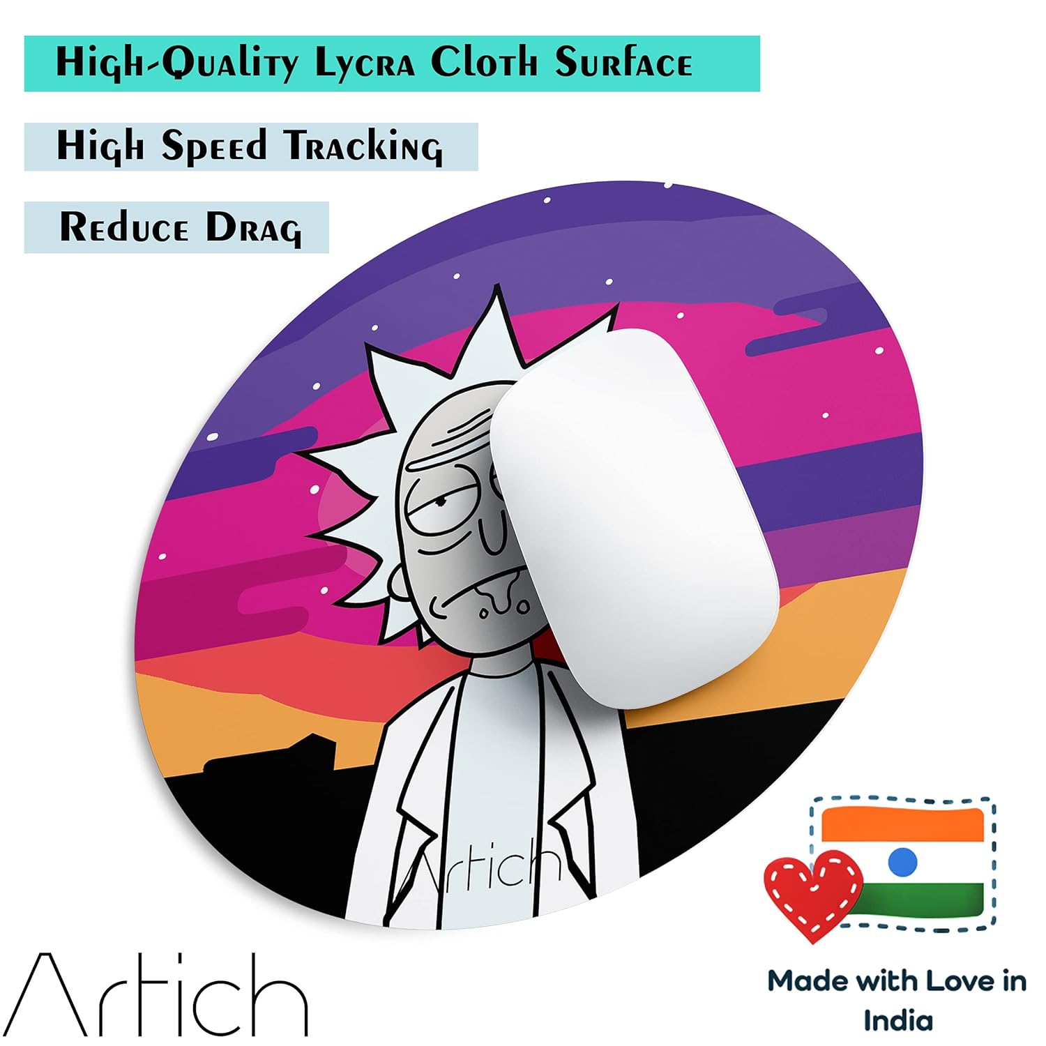 Artich Designer Gaming Mouse Pad (Rick & Morty)