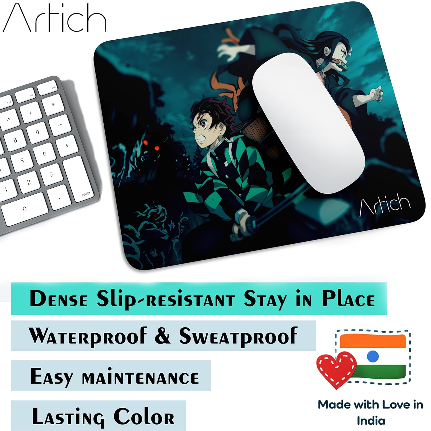 Artich Tanjiro & Nezuko Fight Together Anime Gaming Mouse Pad