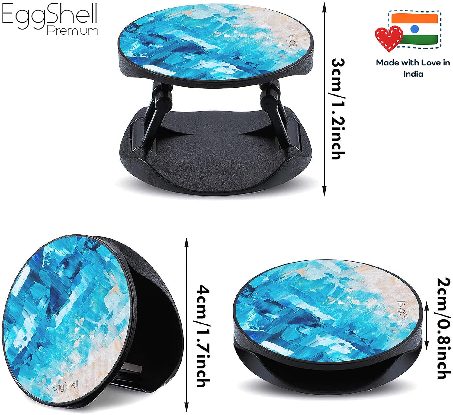 Eggshell® Pop Mobile Holder (Crystal Blue Beach Abstract)