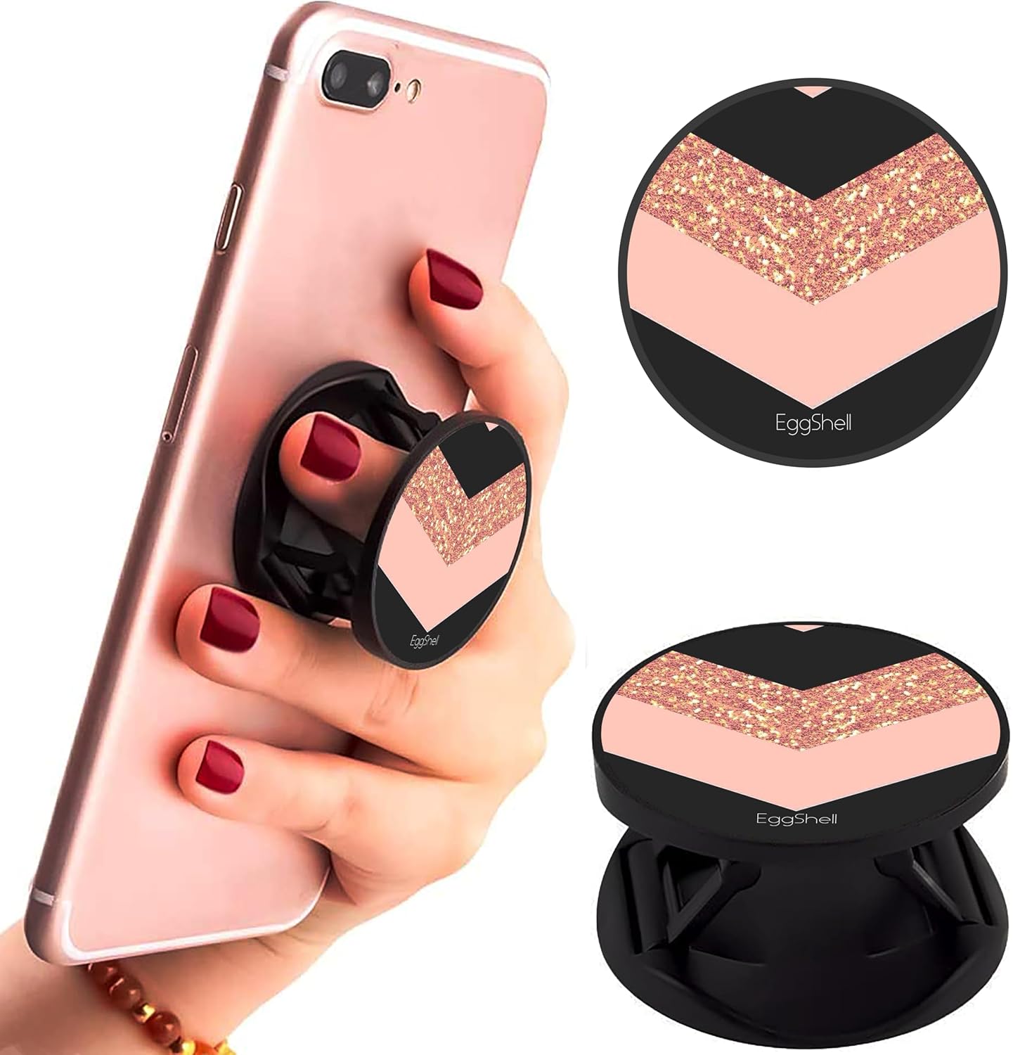 Eggshell® Pop Mobile Holder (Rose Gold Glitter Design)