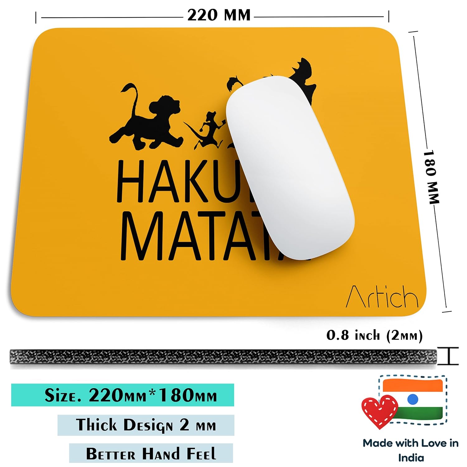 Artich Yellow Hakuna Matata Gaming Mouse Pad