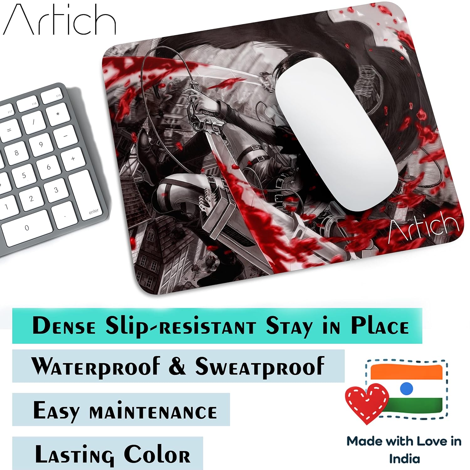 Artich Bloodshed Levi Ackerman Anime Gaming Mouse Pad