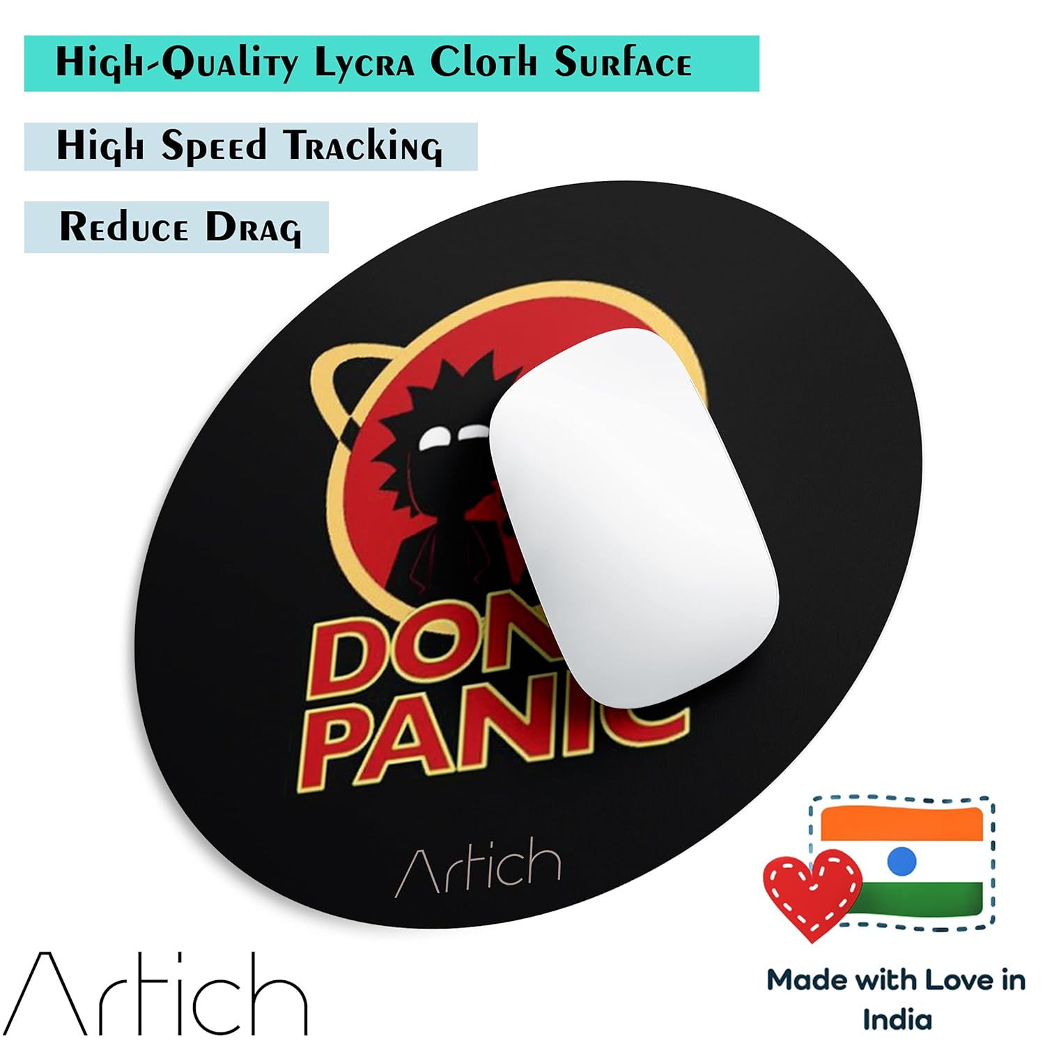 Artich Designer Gaming Mouse Pad (Don't Panic)