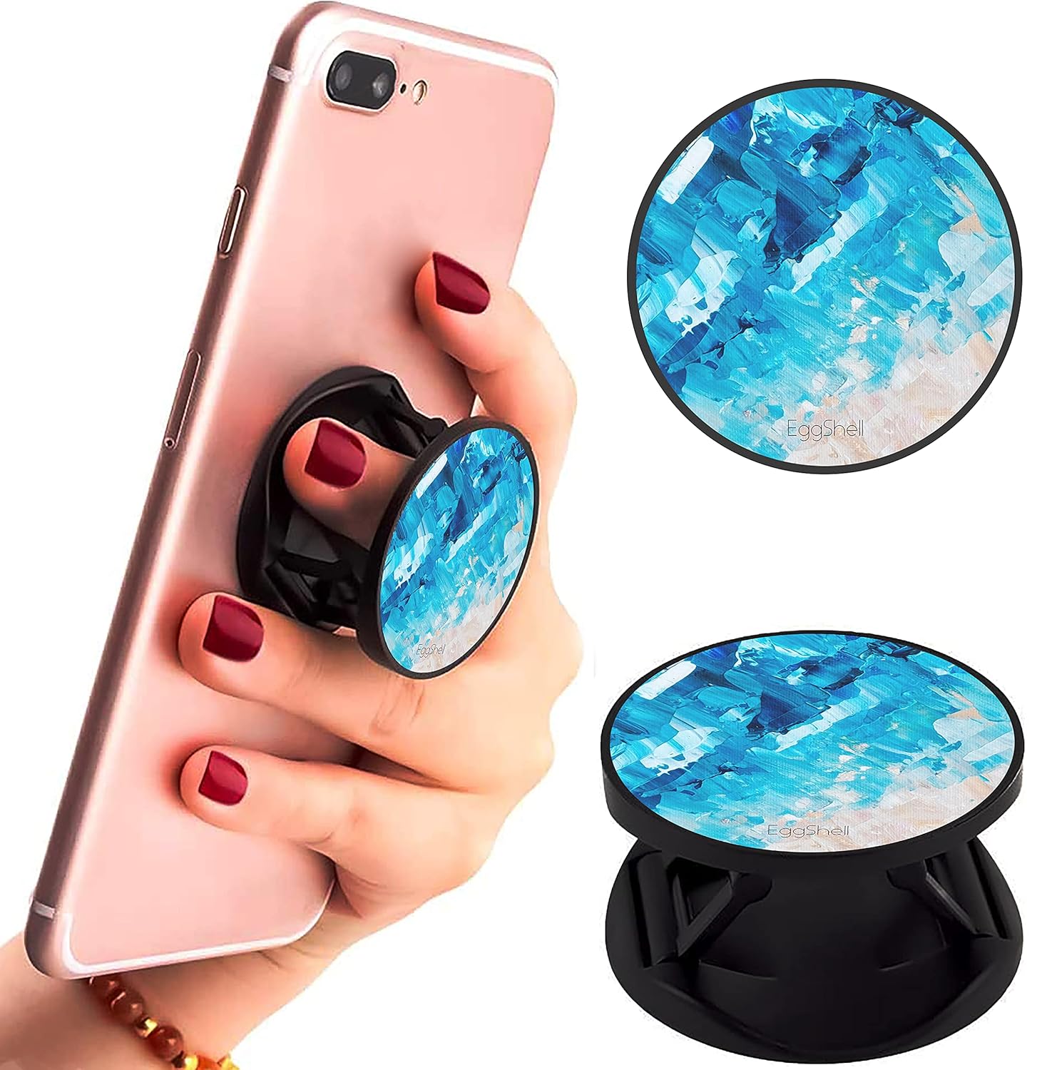 Eggshell® Pop Mobile Holder (Crystal Blue Beach Abstract)