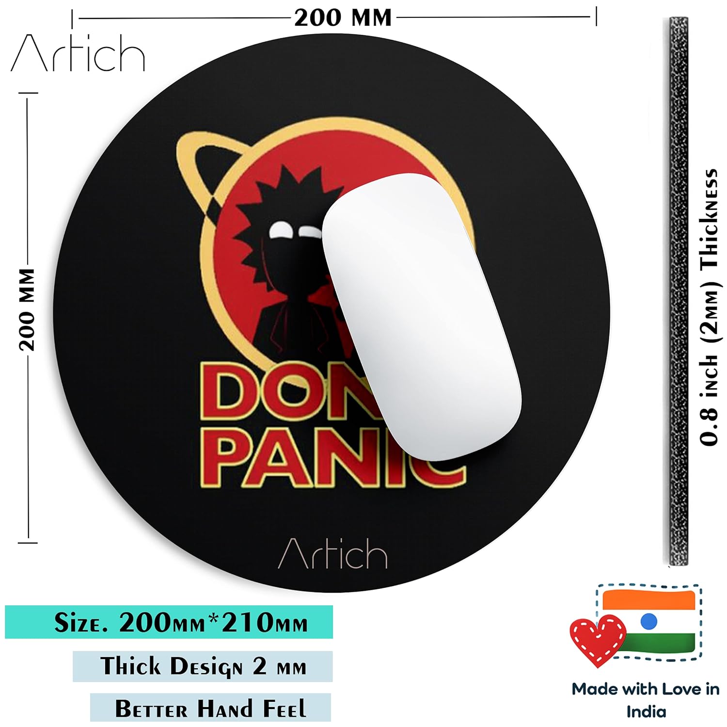 Artich Designer Gaming Mouse Pad (Don't Panic)