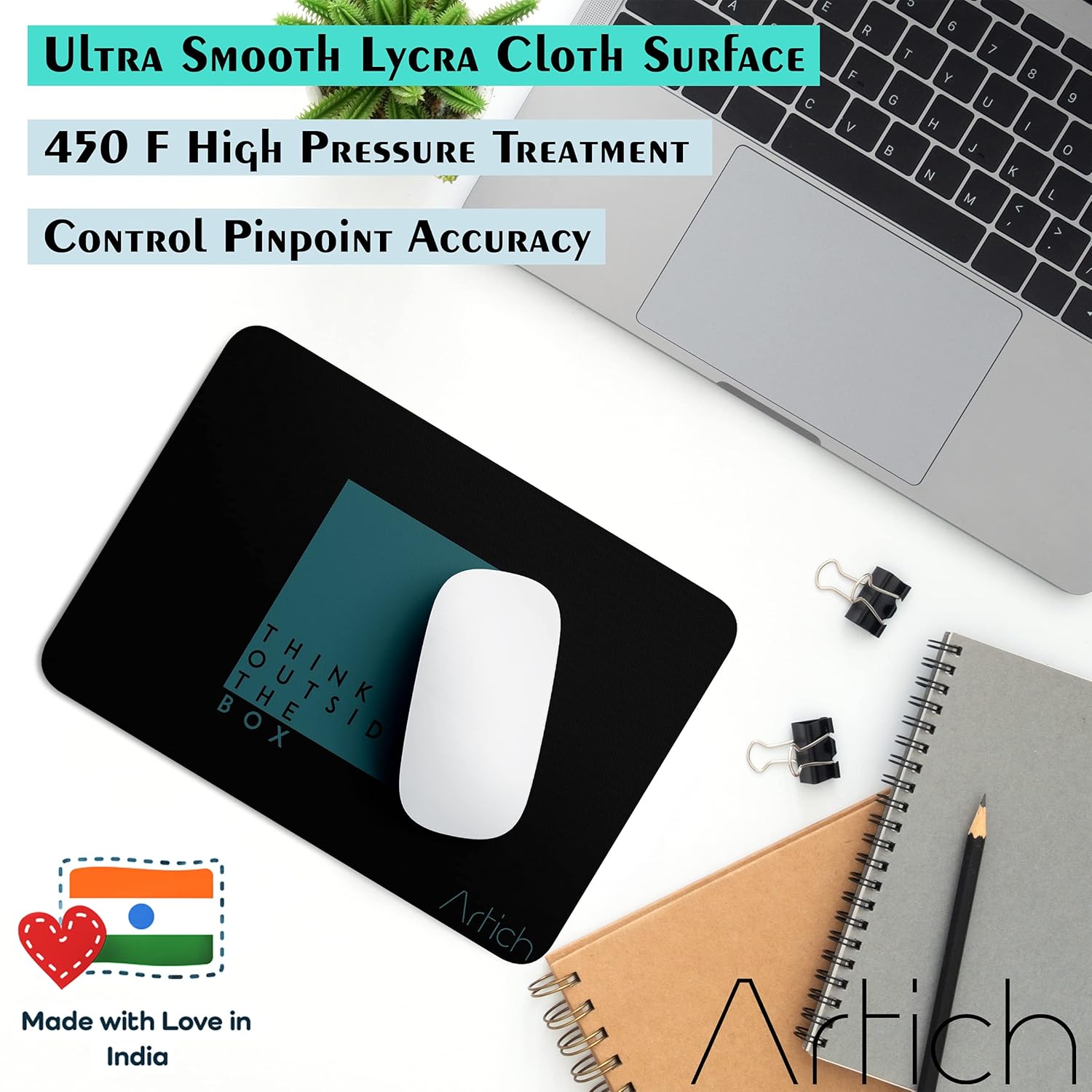 Artich Think Outside Box Blue Gaming Mouse Pad