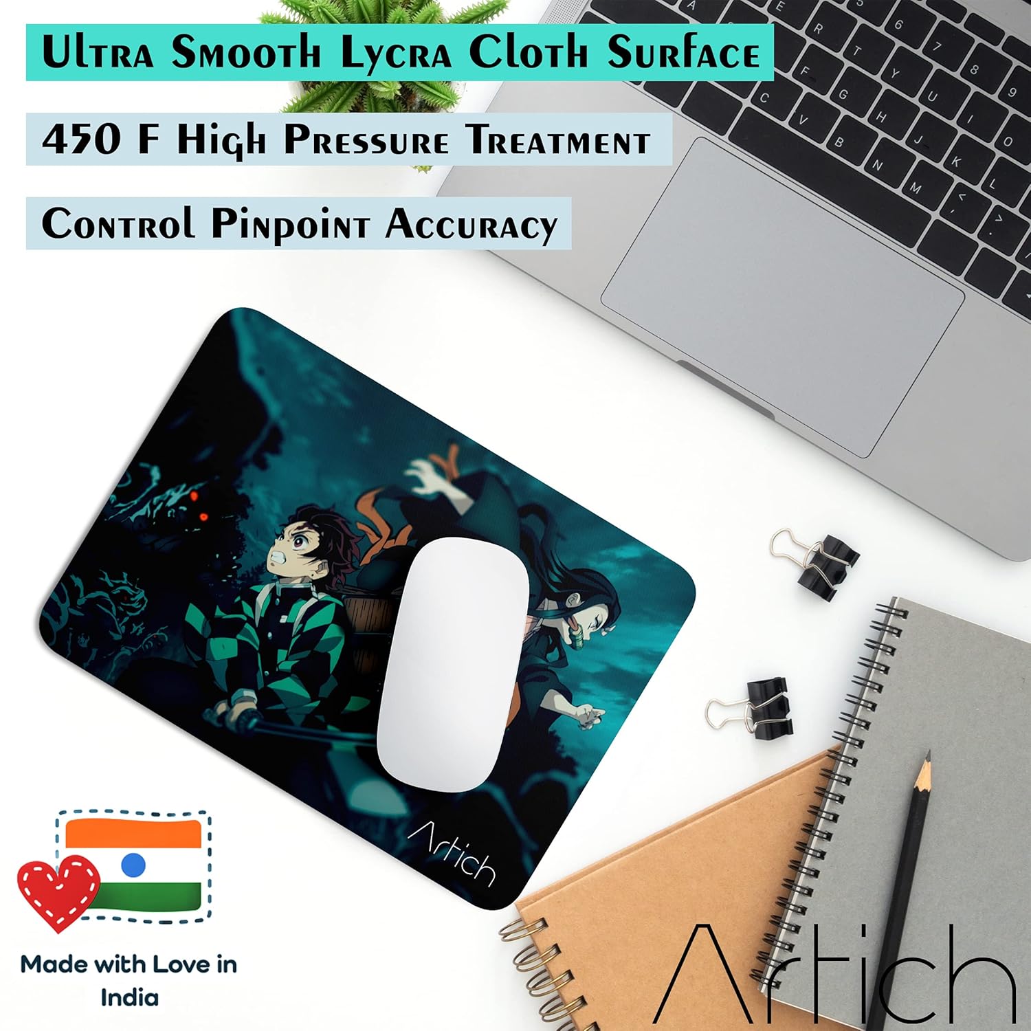 Artich Tanjiro & Nezuko Fight Together Anime Gaming Mouse Pad