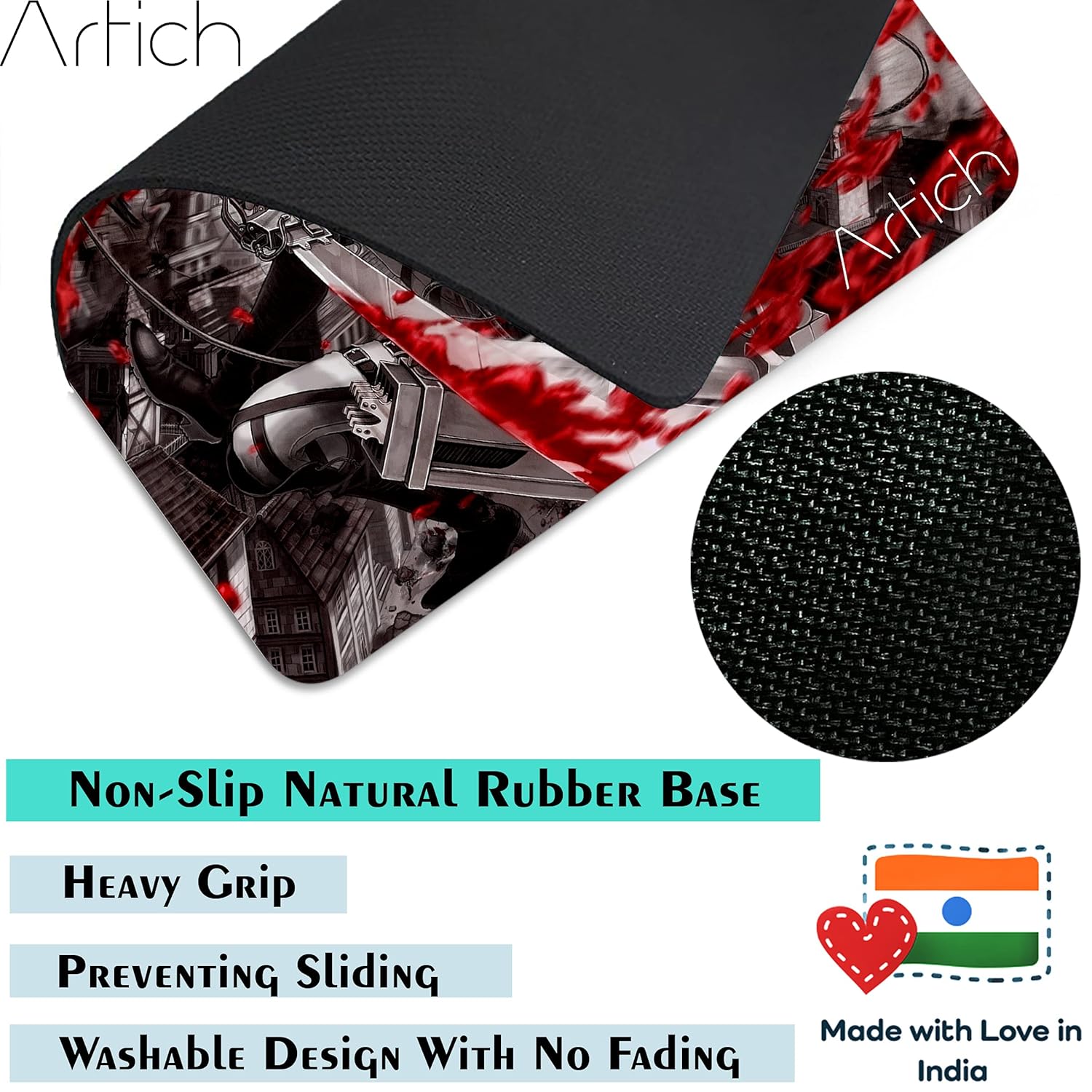 Artich Bloodshed Levi Ackerman Anime Gaming Mouse Pad