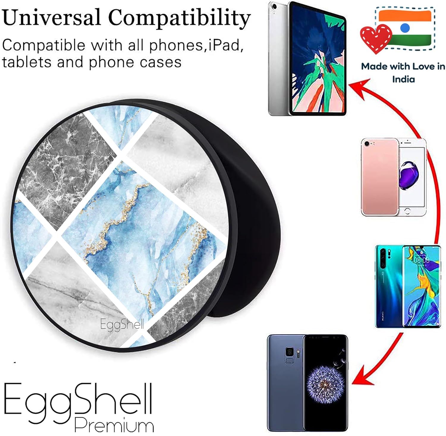 Eggshell® Pop Mobile Holder (Geometrical Ocean Marble)