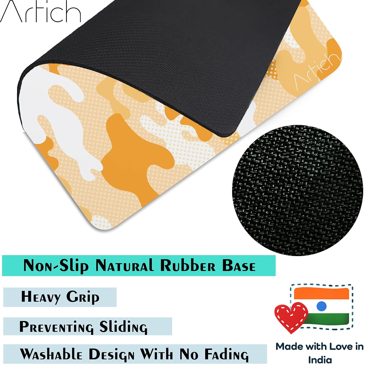 Artich Honey Yellow White Camouflage Gaming Mouse Pad