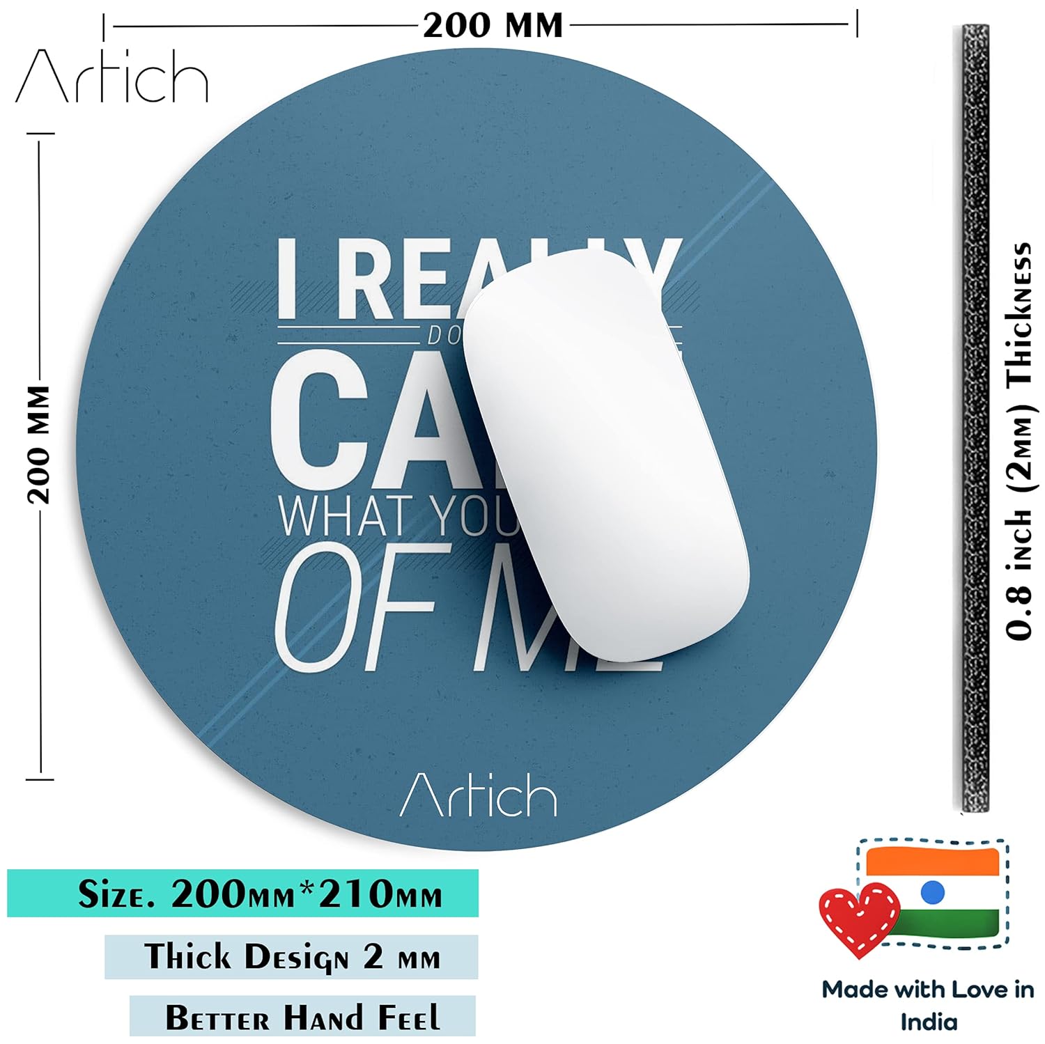 Artich Designer Gaming Mouse Pad(I Really Care)