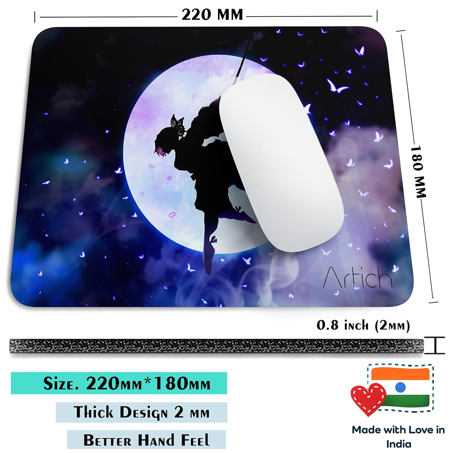 Artich Moonlit Shinobu Kocho Anime Gaming Mouse Pad