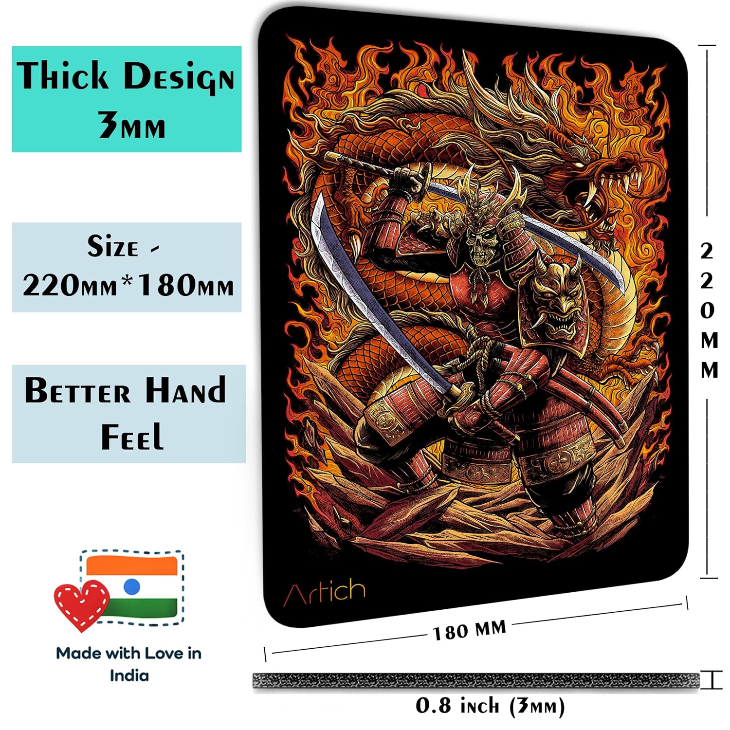 Artich Mouse Pad (Anime Dragon Skull Samurai)