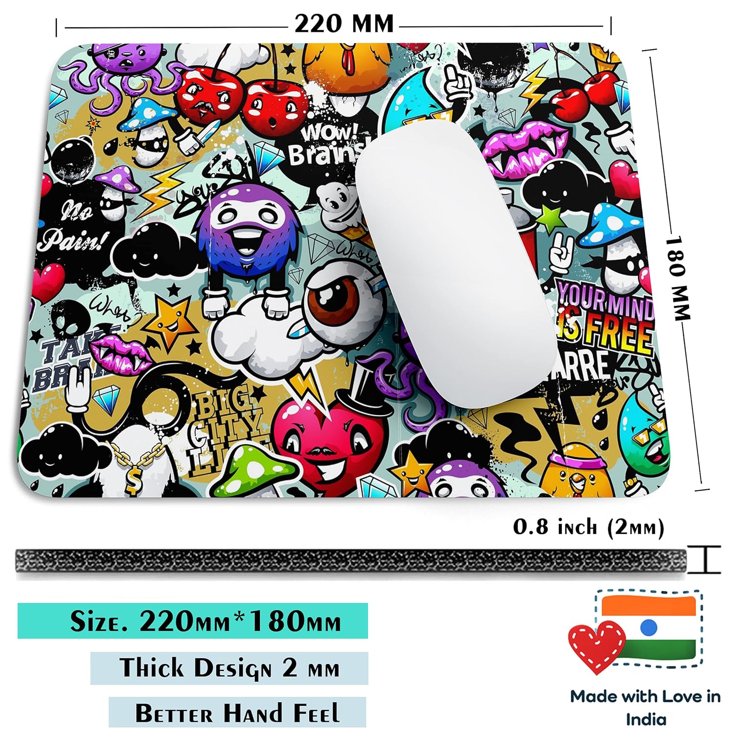 Artich Cartoon Graffiti Gaming Mouse Pad